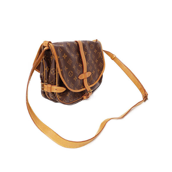 Louis Vuitton Handbags - Louis Vuitton Leather Shoulder Brown Saumur Monogram Bag